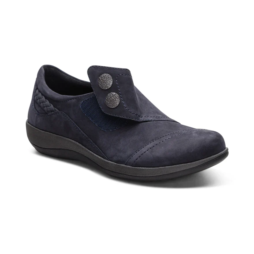 AETREX- WOMEN'S KARINA MONK STRAP NAVY SHOE - Image 3