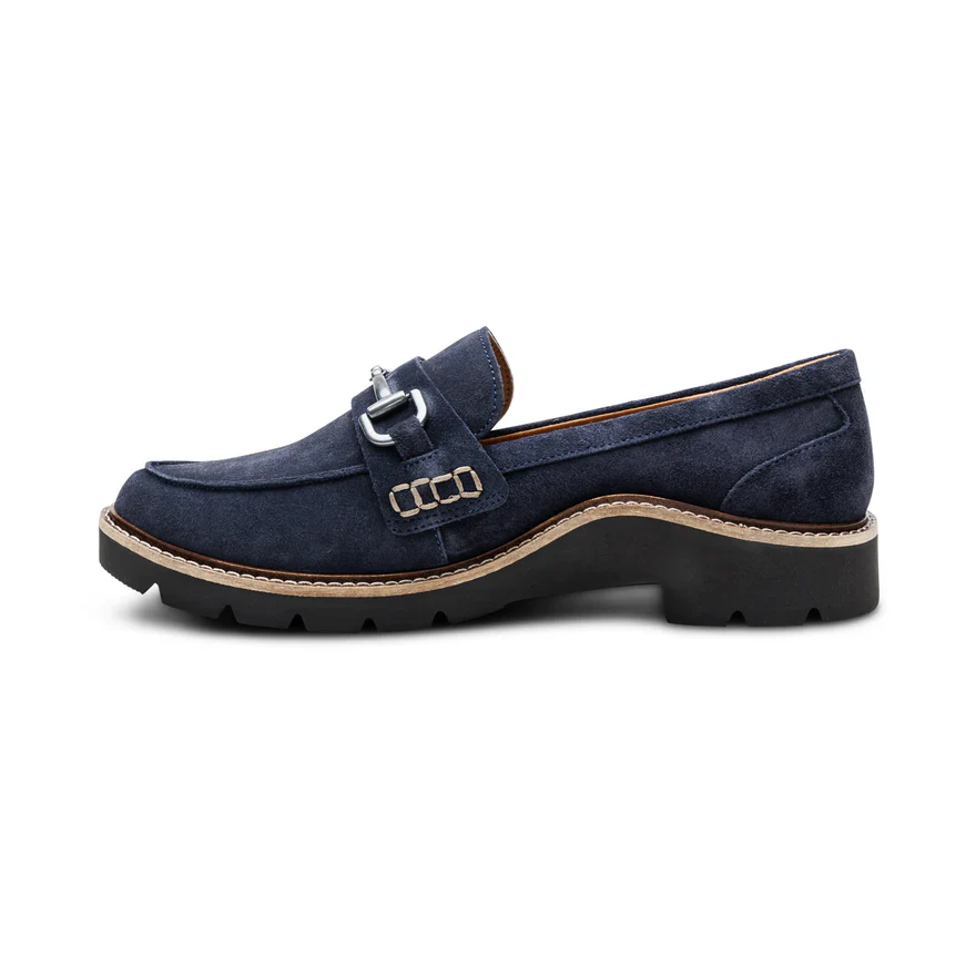 AETREX- WOMEN'S COLLETTE ARCH SUPPORT NAVY SUEDE LOAFER - Image 3