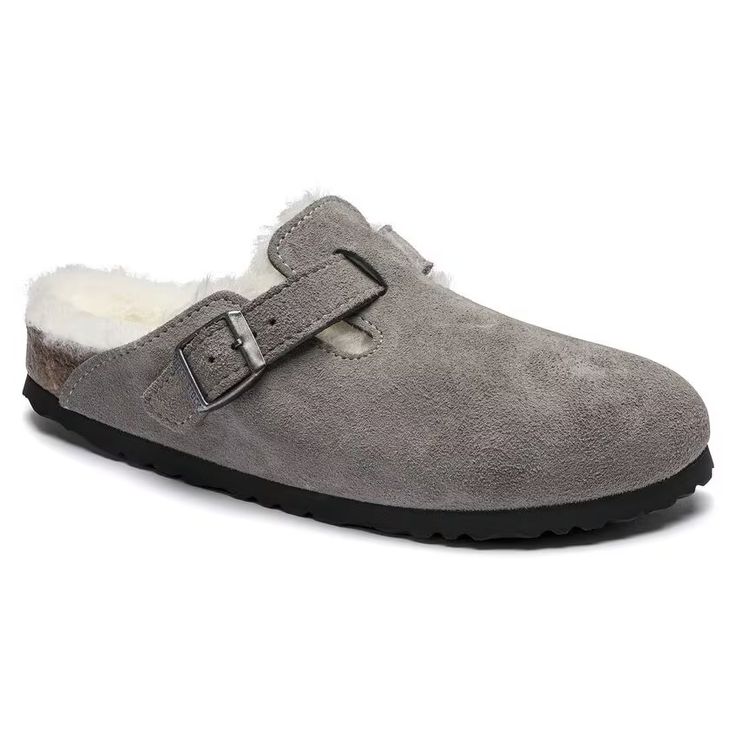 BIRKENSTOCK- BOSTON SHEARLING SUEDE LEATHER CLOG - Image 2