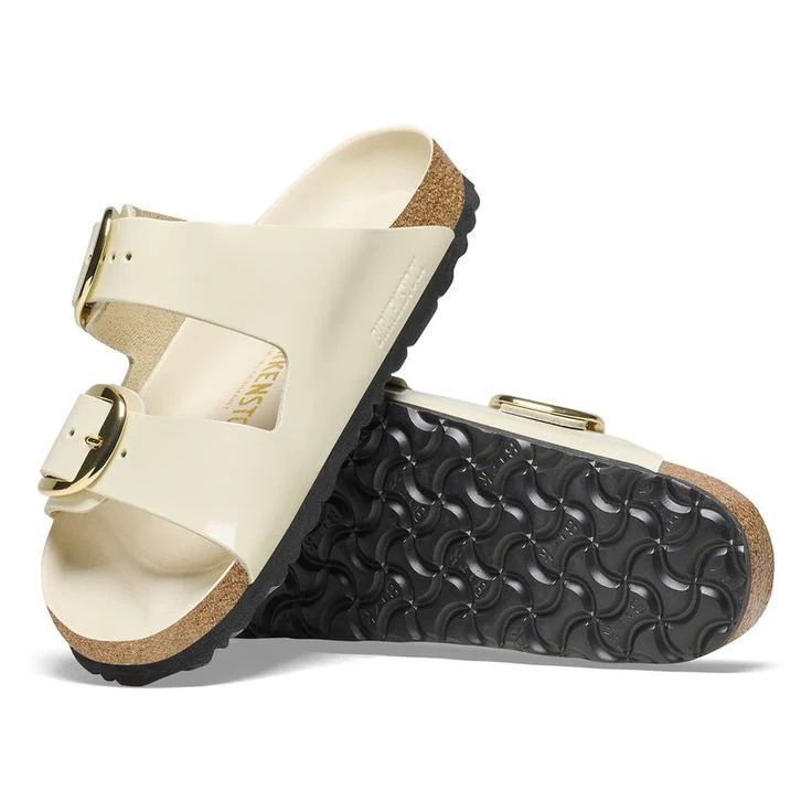 BIRKENSTOCK- ARIZONA BIG BUCKLE NATURAL LEATHER PATENT- HIGH SHINE SANDAL - Image 4