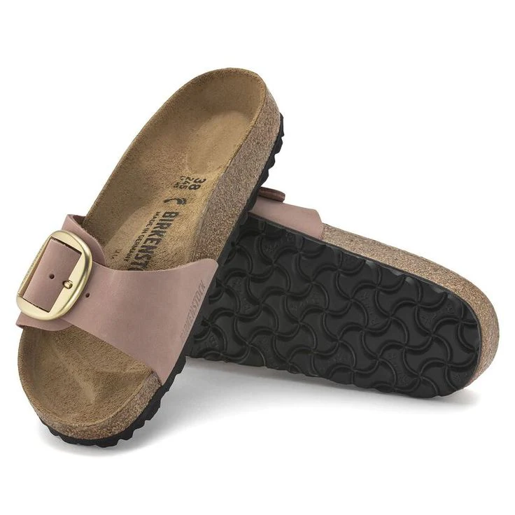 BIRKENSTOCK- MADRID BIG BUCKLE NUBUCK LEATHER SANDAL - Image 4