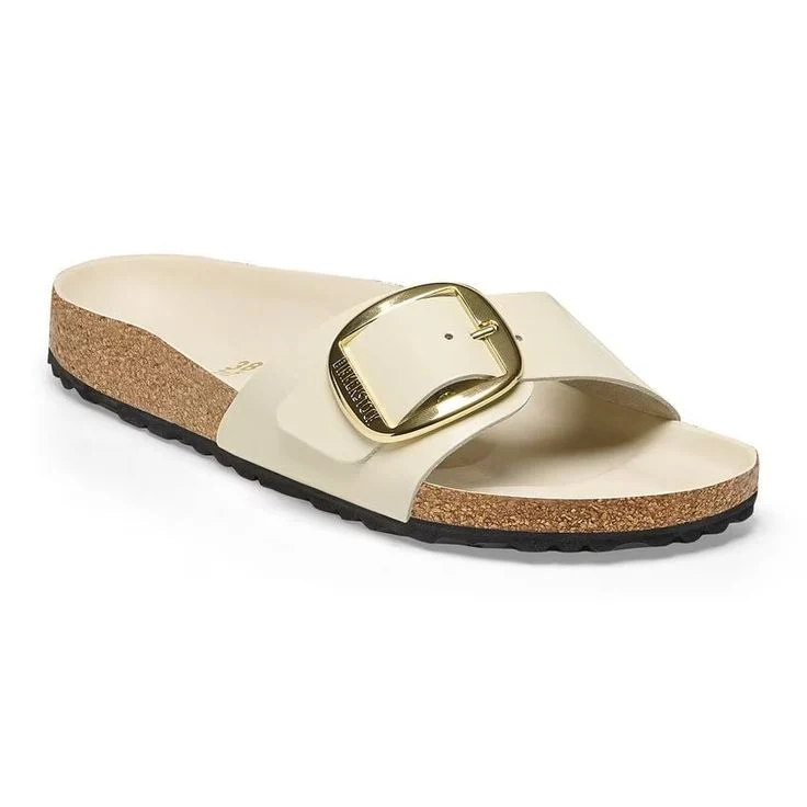 BIRKENSTOCK- MADRID BIG BUCKLE NATURAL LEATHER PATENT- HIGH SHINE SANDAL - Image 2