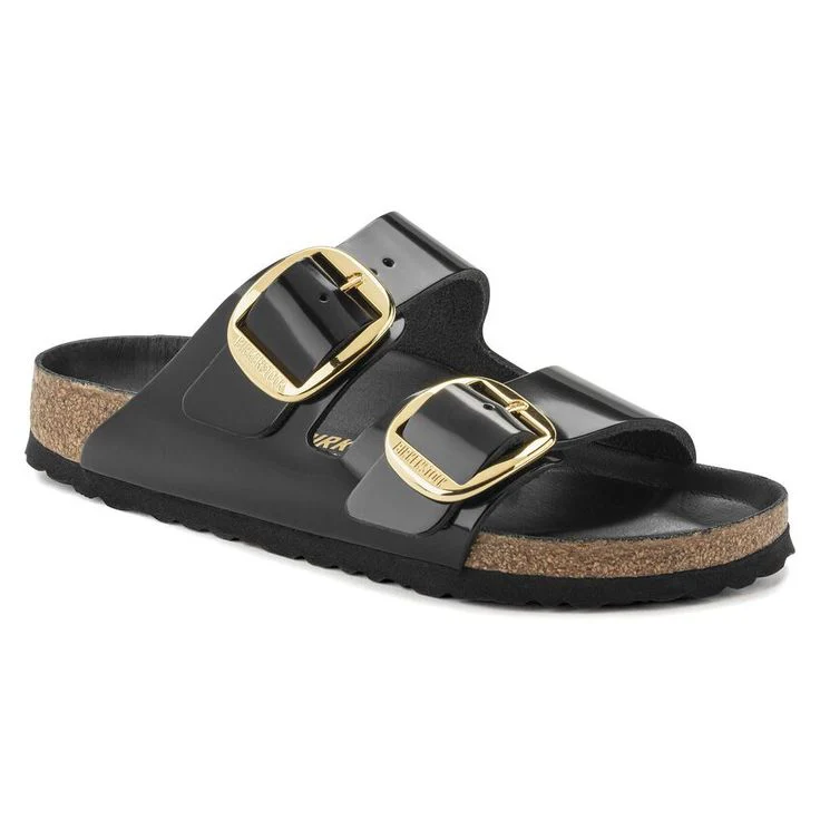 BIRKENSTOCK- ARIZONA BIG BUCKLE NATURAL LEATHER PATENT SANDAL - Image 2
