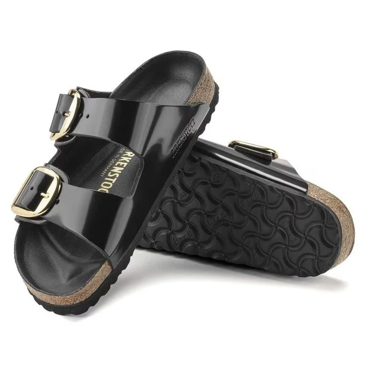 BIRKENSTOCK- ARIZONA BIG BUCKLE NATURAL LEATHER PATENT SANDAL - Image 4