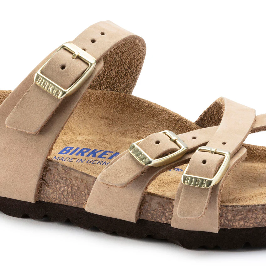 BIRKENSTOCK- FRANCA SOFT FOOTBED NUBUCK LEATHER SANDAL - Image 3