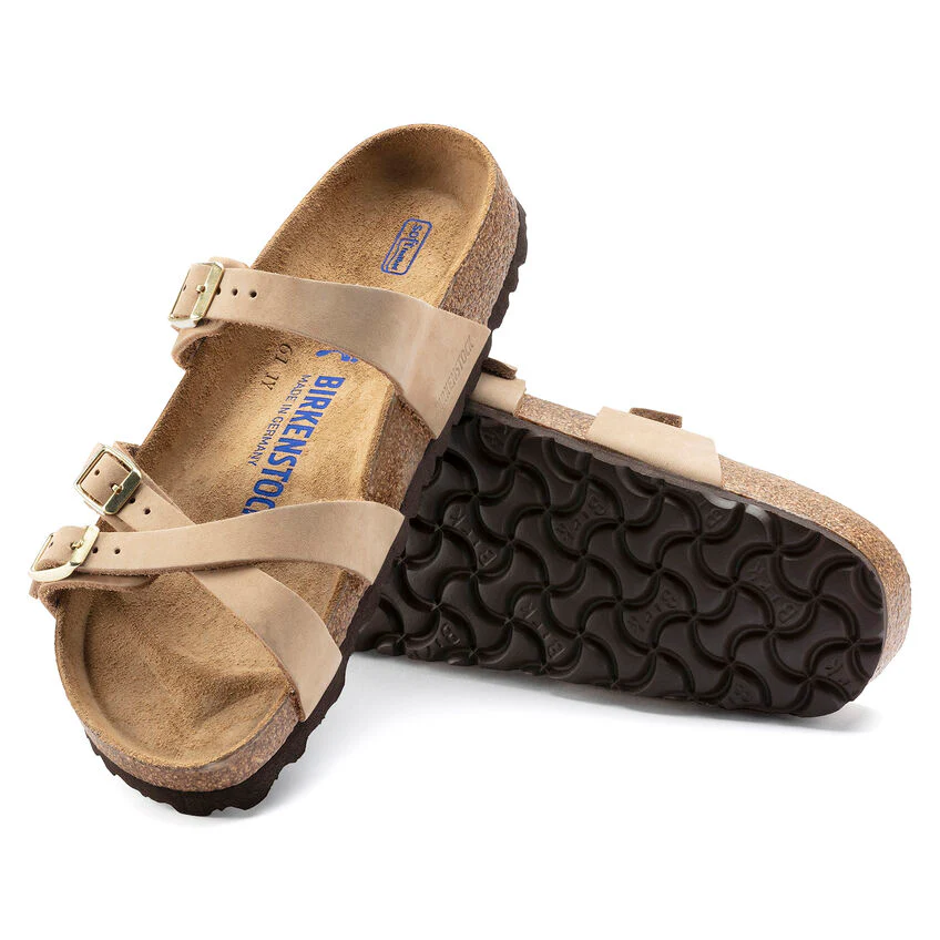 BIRKENSTOCK- FRANCA SOFT FOOTBED NUBUCK LEATHER SANDAL - Image 5