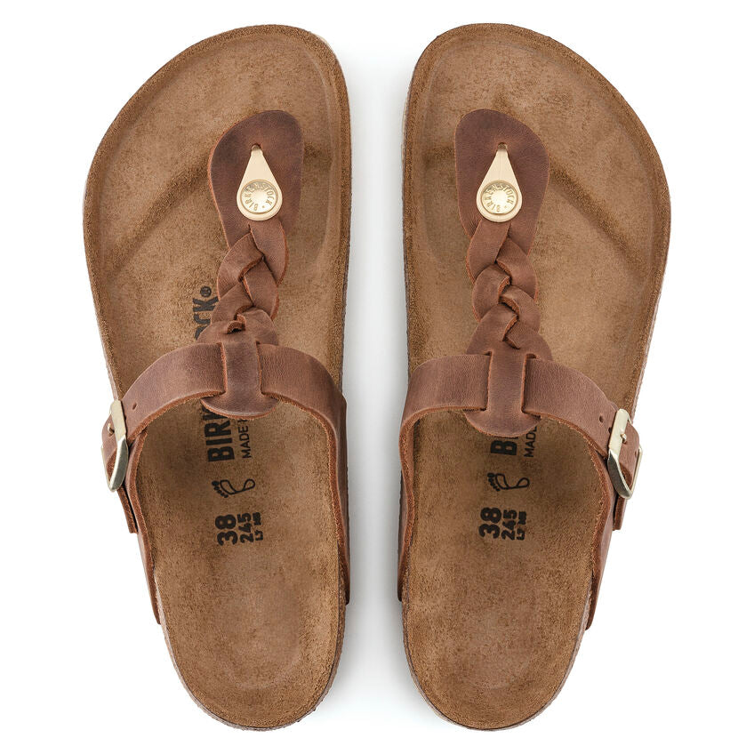 BIRKENSTOCK- GIZEH BRAIDED OILED LEATHER SANDAL - Image 3