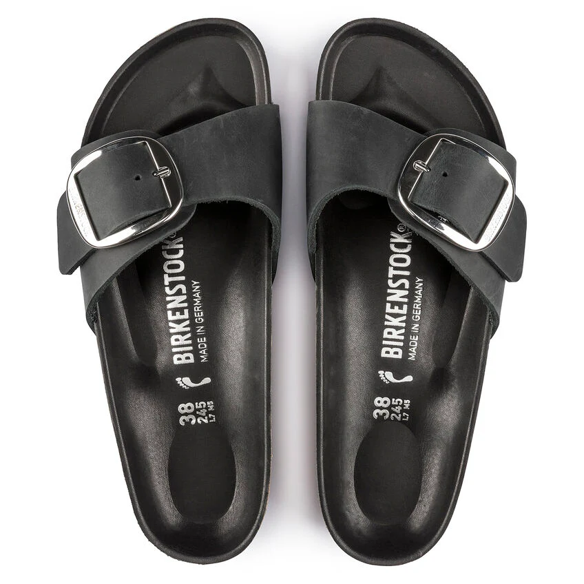 BIRKENSTOCK- MADRID BIG BUCKLE OILED LEATHER SANDAL - Image 4