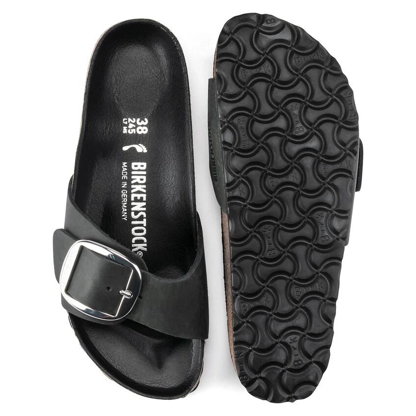 BIRKENSTOCK- MADRID BIG BUCKLE OILED LEATHER SANDAL - Image 6