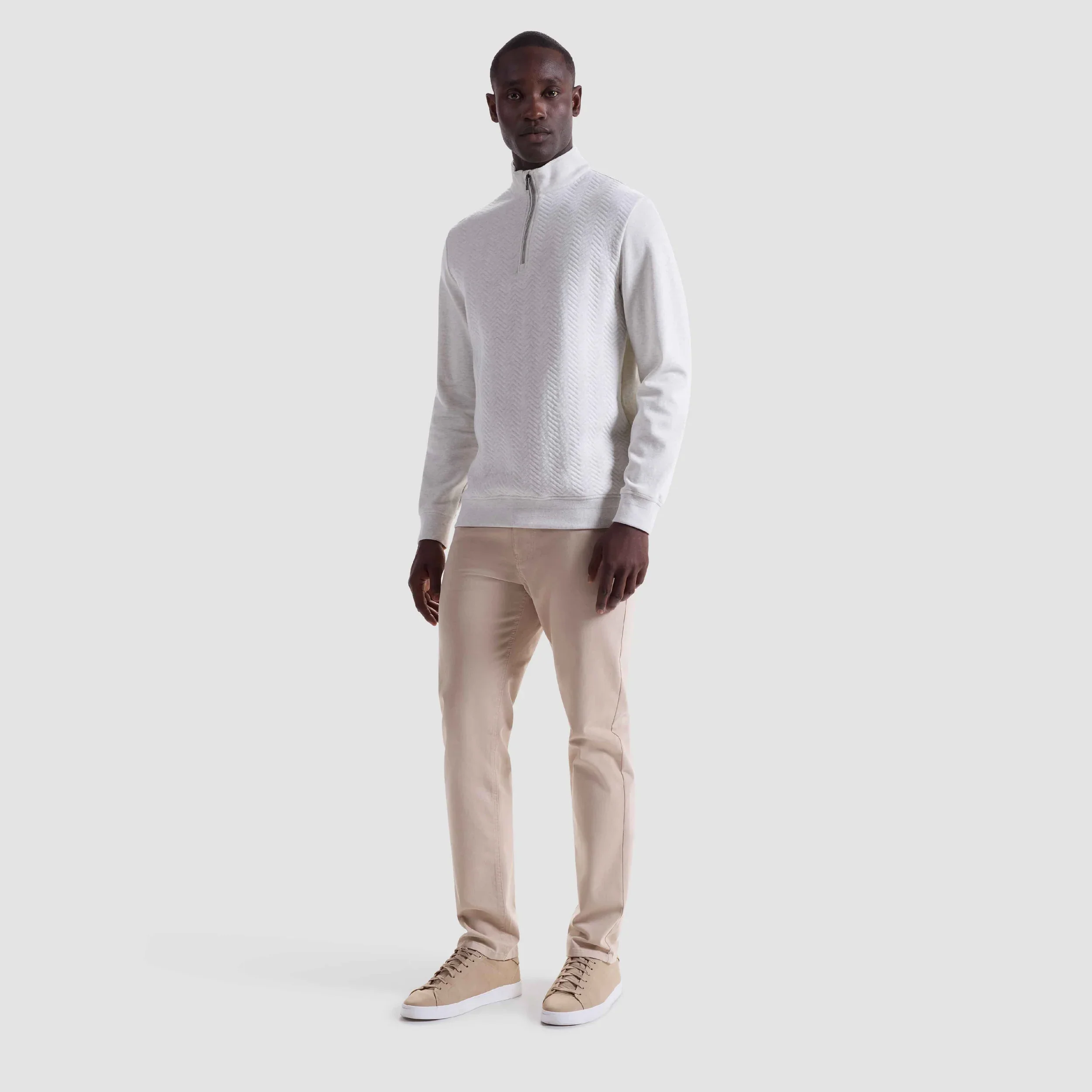 BUGATCHI - MENS Chevron Melange Quarter Zip Pullover - Image 5