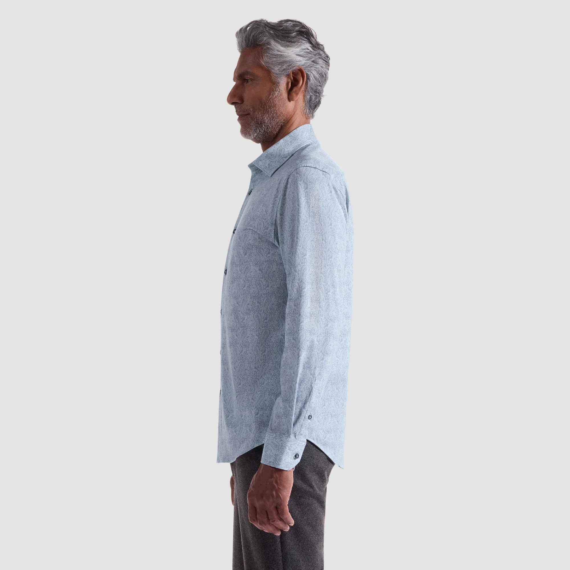 BUGATCHI- MEN'S JAMES PAISLEY OOOHCOTTON SHIRT - Image 2