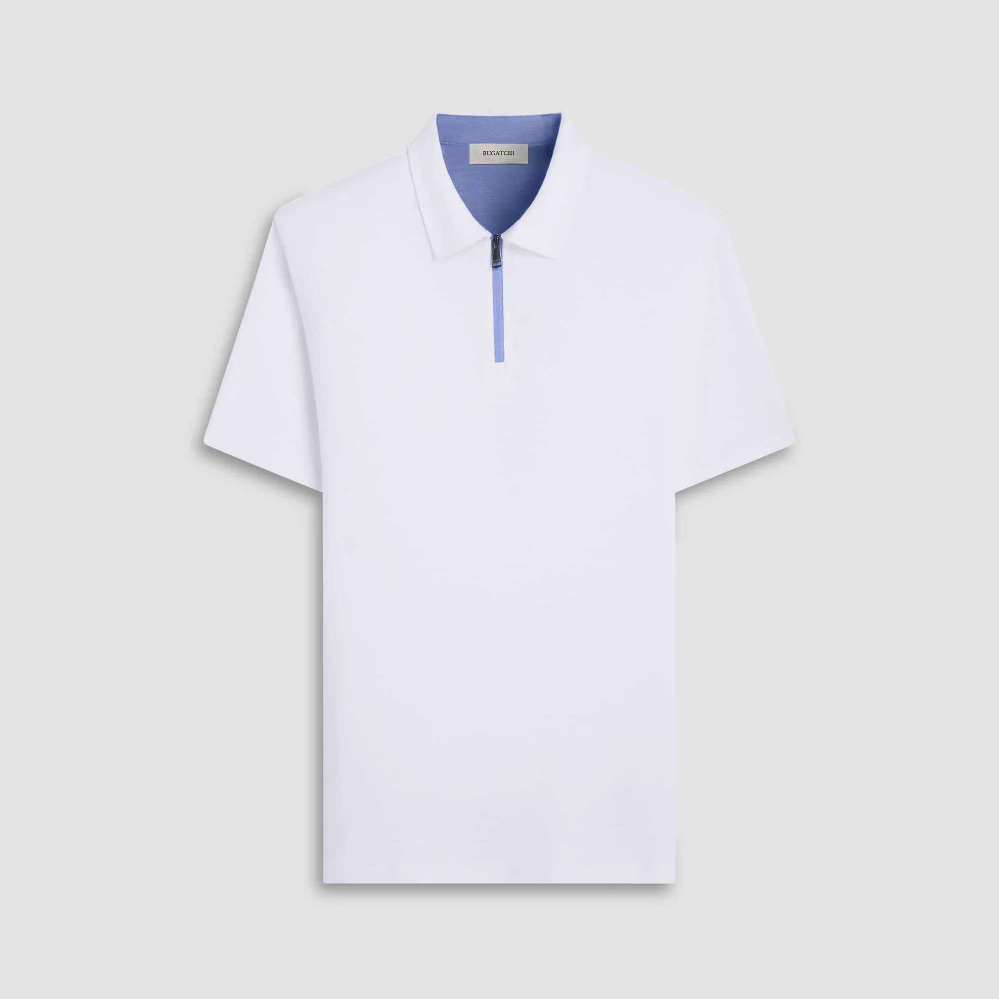 BUGATCHI- Men's Performance Heather Quarter-Zip Polo Shirt - Image 4