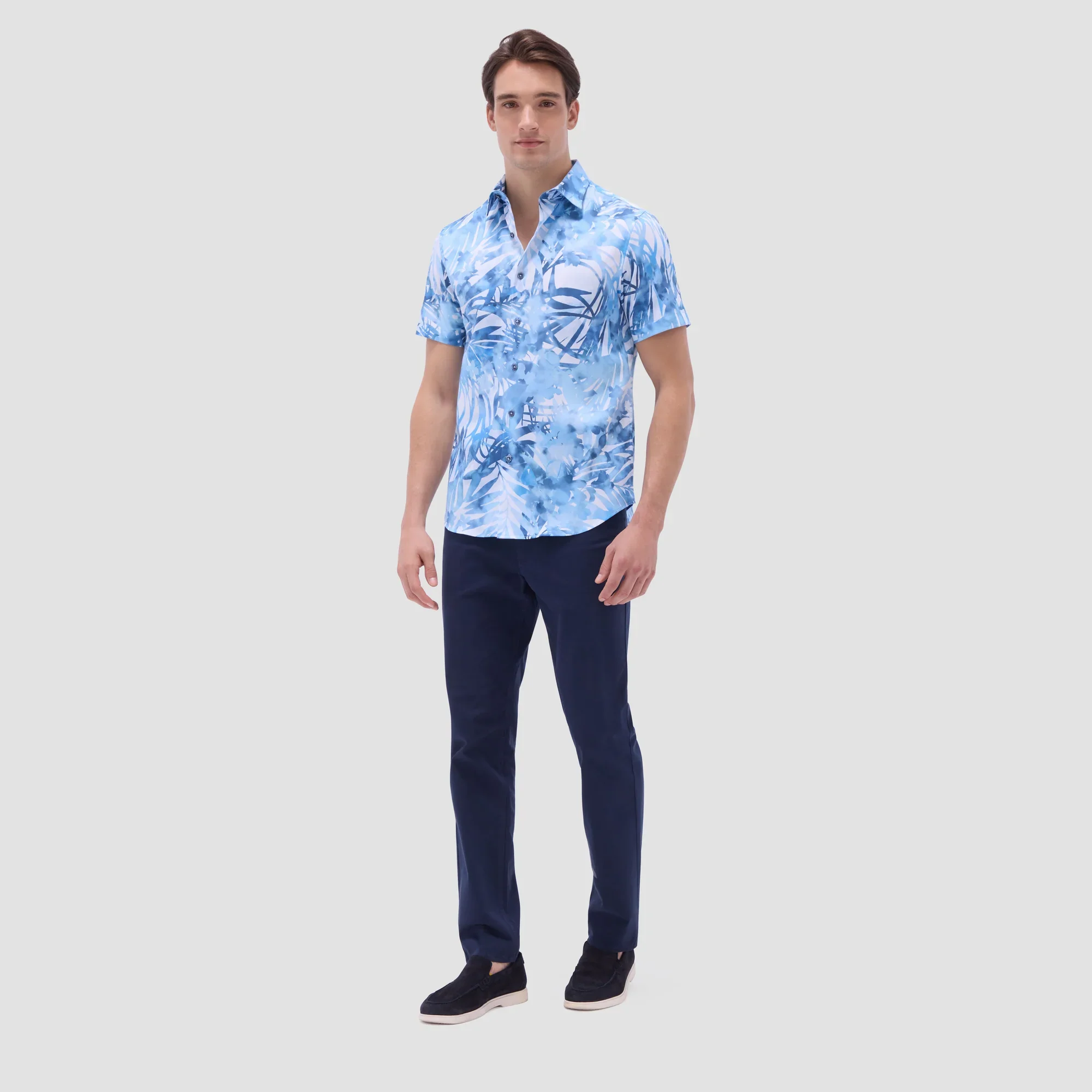 BUGATCHI- Men's Orson Floral Short-Sleeve Shirt - Image 4