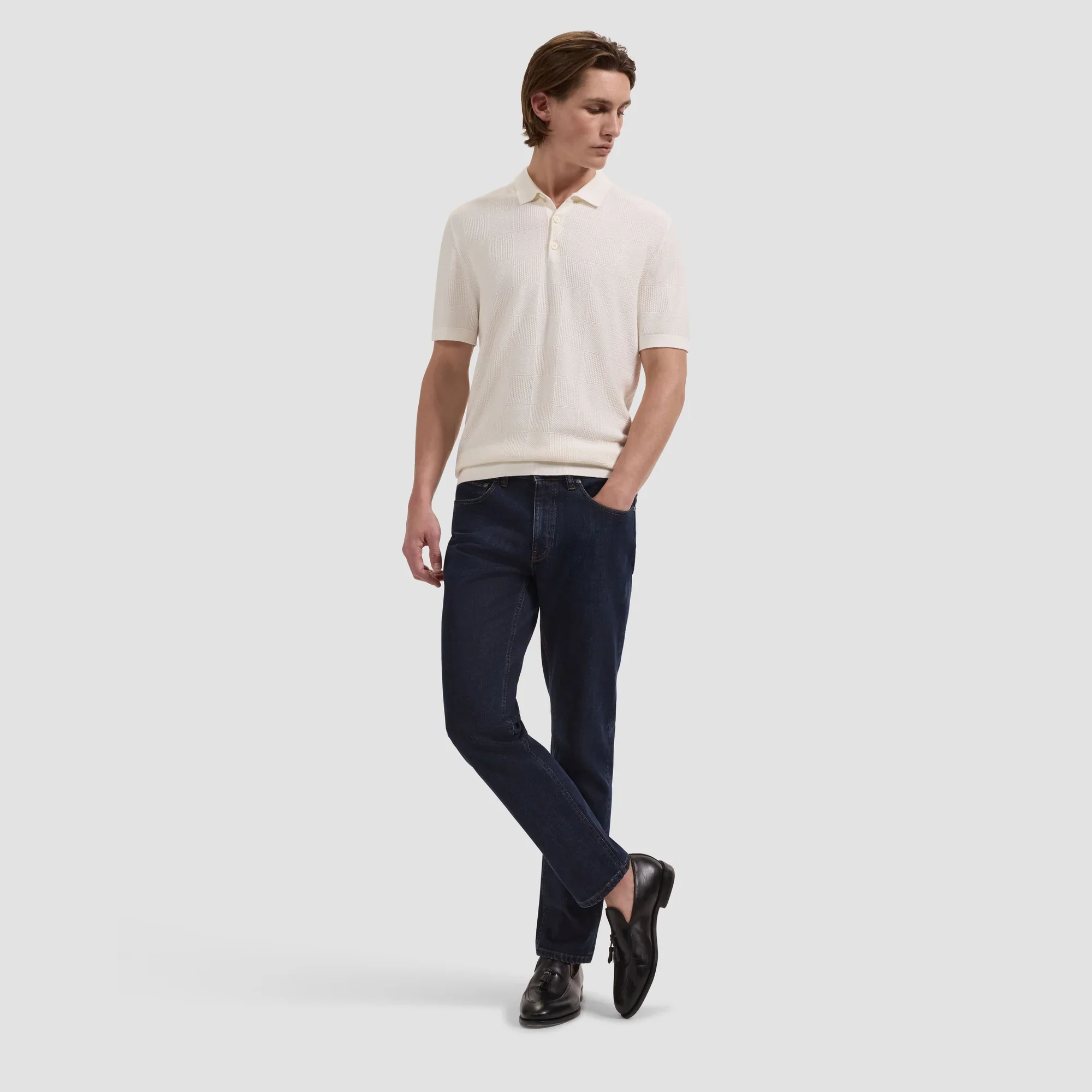BUGATCHI - S/S 3 BUTTON POLO SWEATER JH262PO1 - Image 5