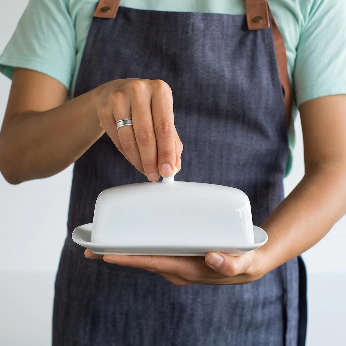 DANICA- Rectangular Butter Dish White - Image 4