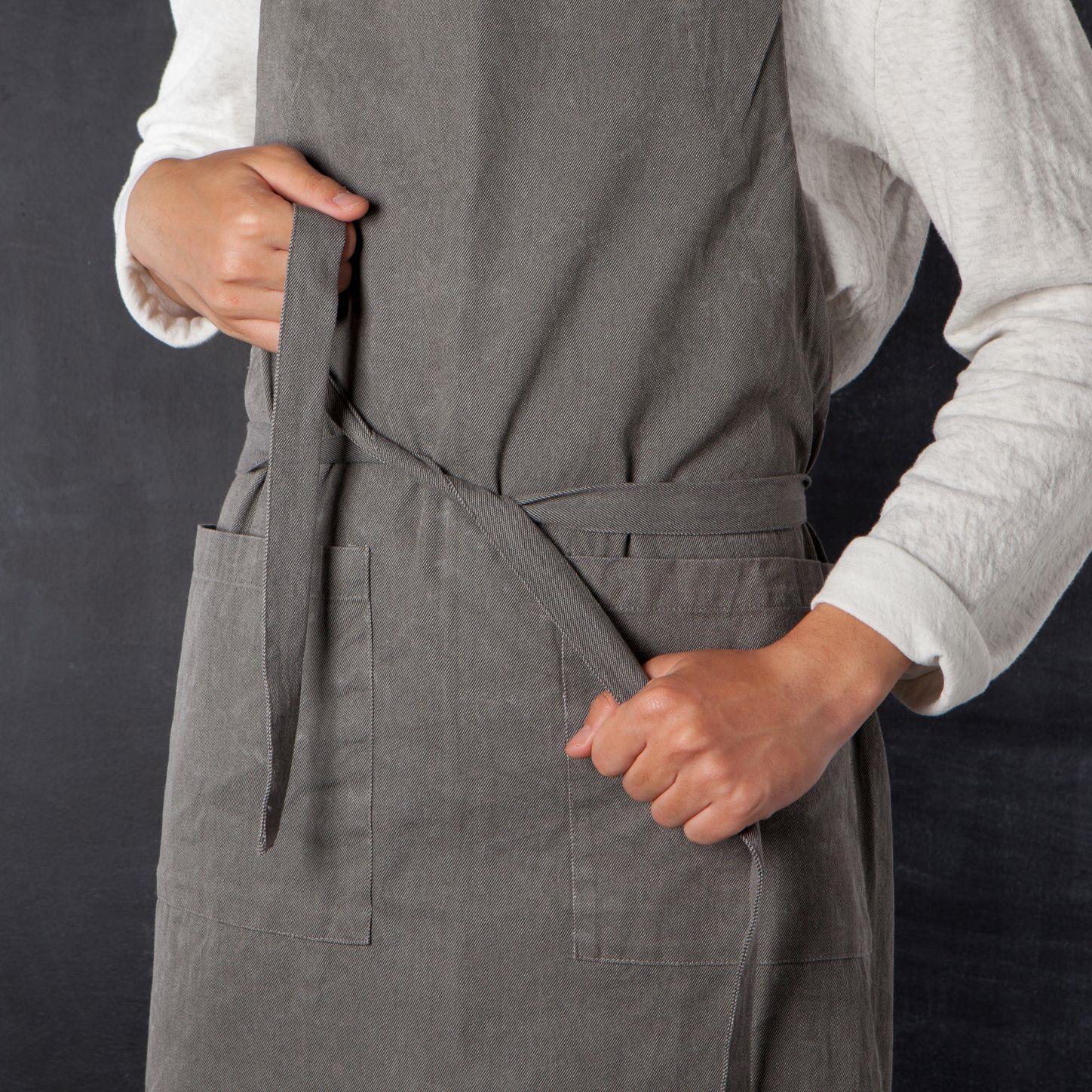 DANICA- Shadow Gray Stonewash Apron - Image 3