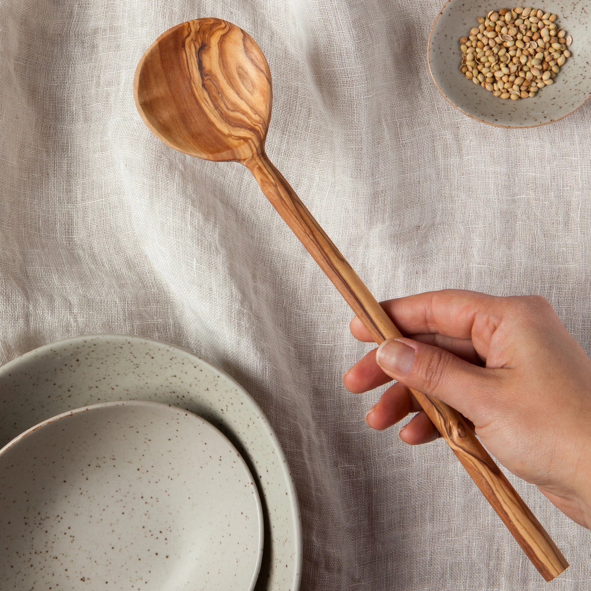 DANICA - SPOON LONG ROUNDED OLIVE WOOD - Image 2