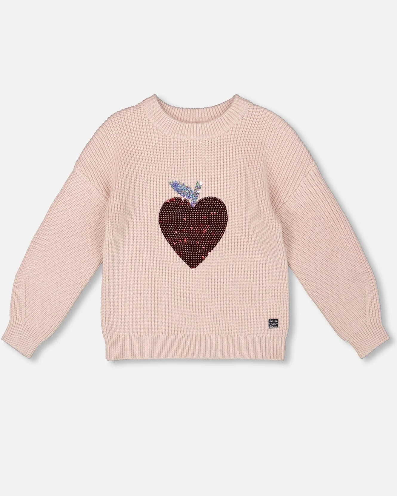DEUX PAR DEUX - KIDS KNIT SWEATER W/SEQUIN HEART #H20IT72 - Image 2