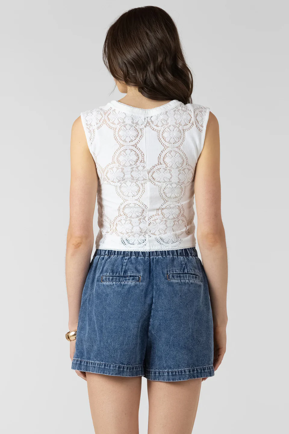 DEX - LACE CUTOUT BUTTON FRONT TANK - Image 2