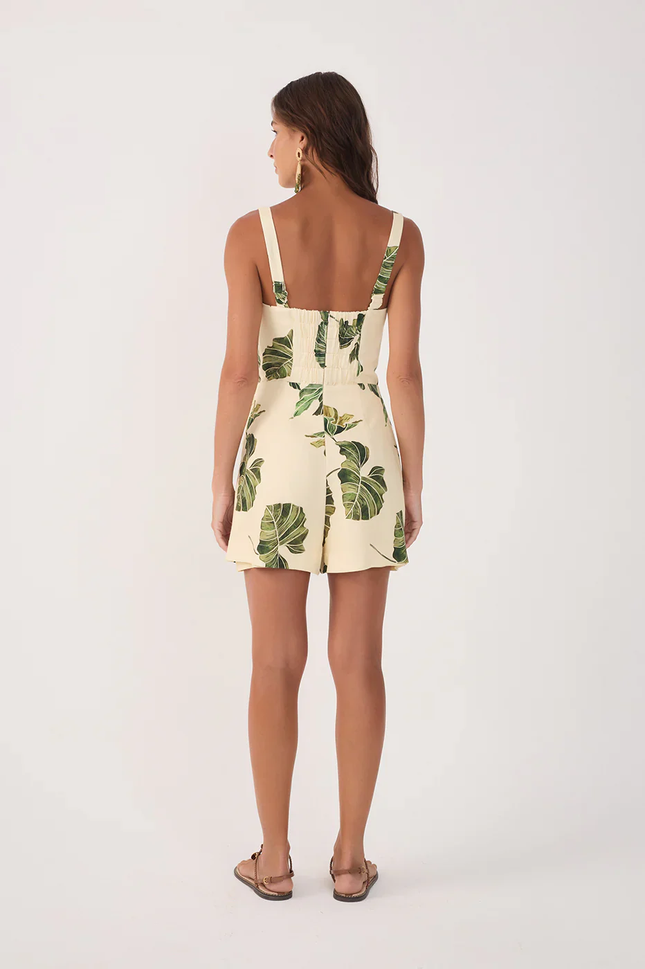 DRESS TO - WOMEN'S LEAF PRINT ROMPER - Image 2