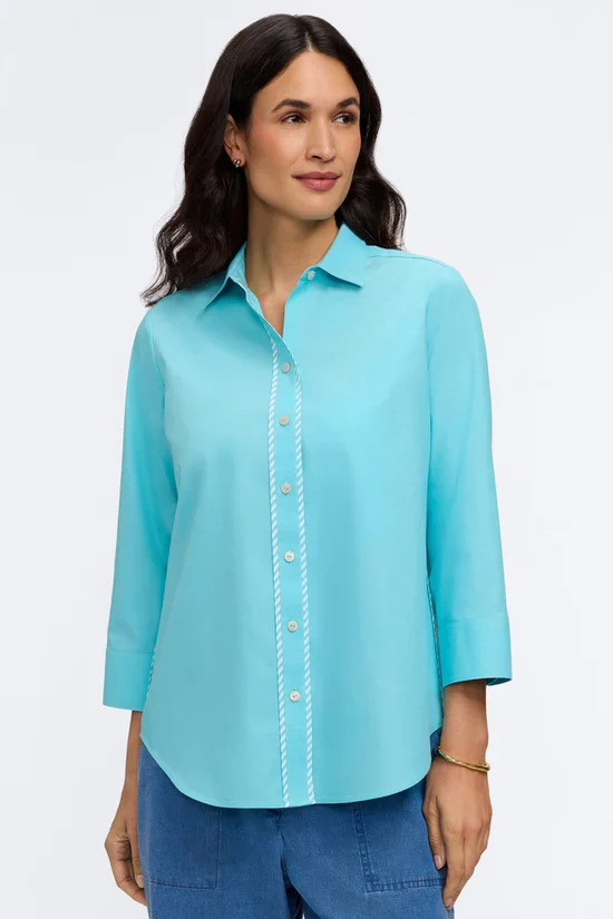 FOXCROFT - WOMEN'S MARGIE 3/4 SLEEVE SHIRT - Image 2