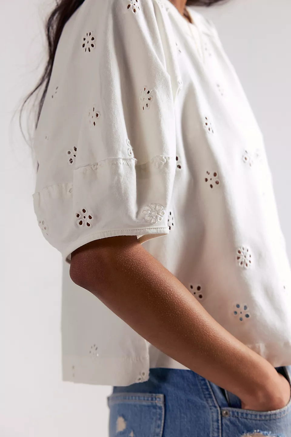FREE PEOPLE - JESSIE EYELET TEE - Image 3