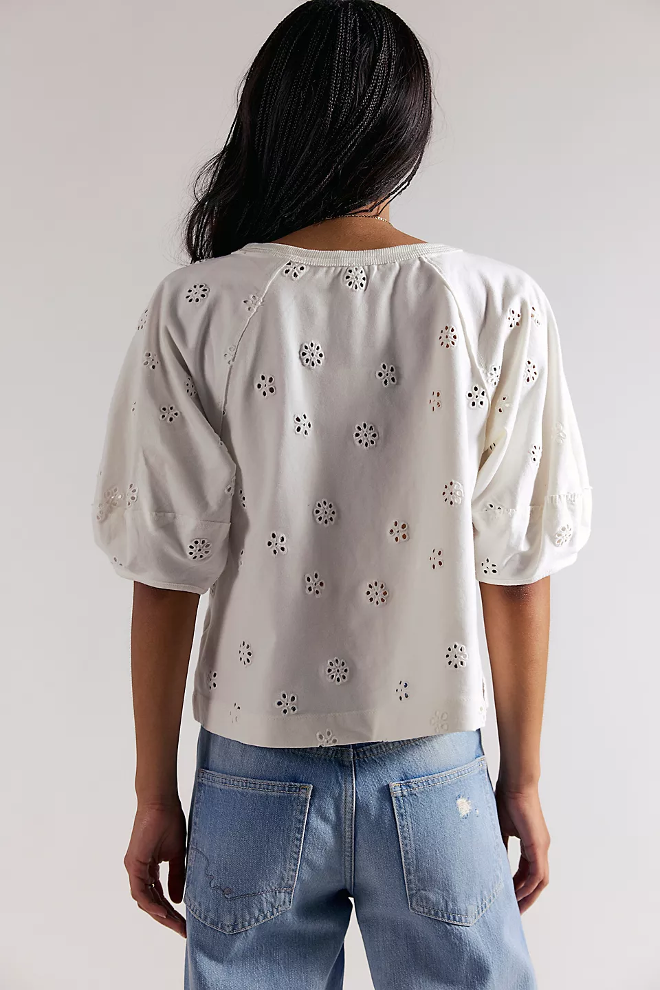 FREE PEOPLE - JESSIE EYELET TEE - Image 4