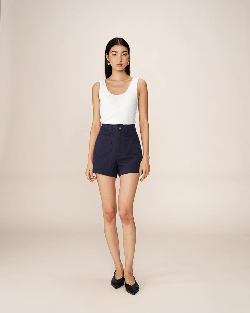 GRACE & MILA- WOMEN'S PINO SHORT (Ecru & Navy) - Image 4