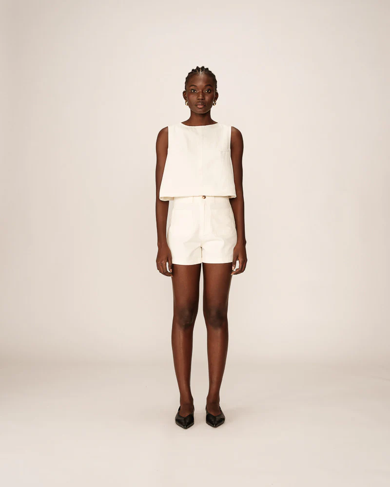 GRACE & MILA- WOMEN'S PINO SHORT (Ecru & Navy) - Image 5