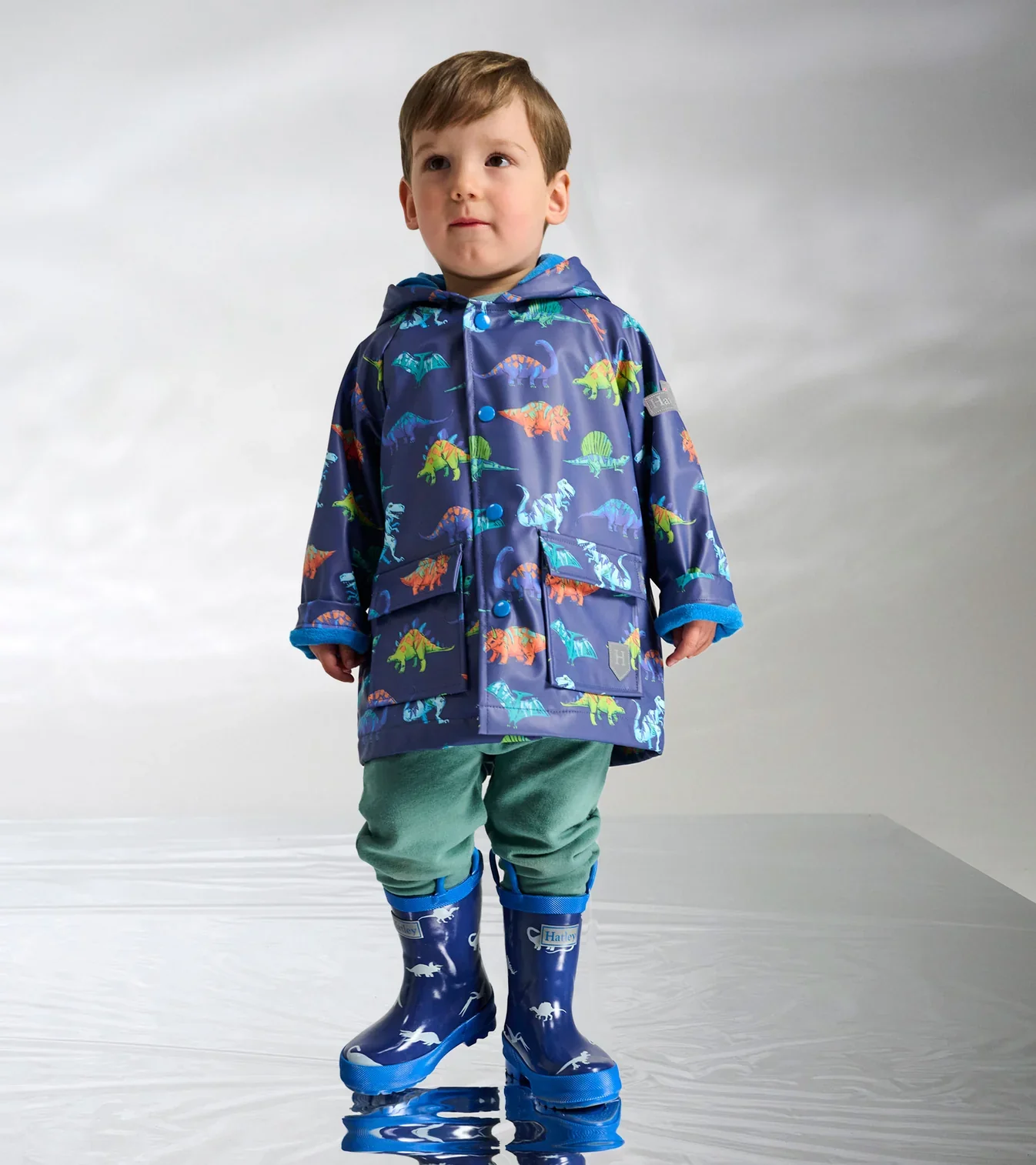 HATLEY -  KIDS DINO PARTY SNAP RAIN COAT - Image 2