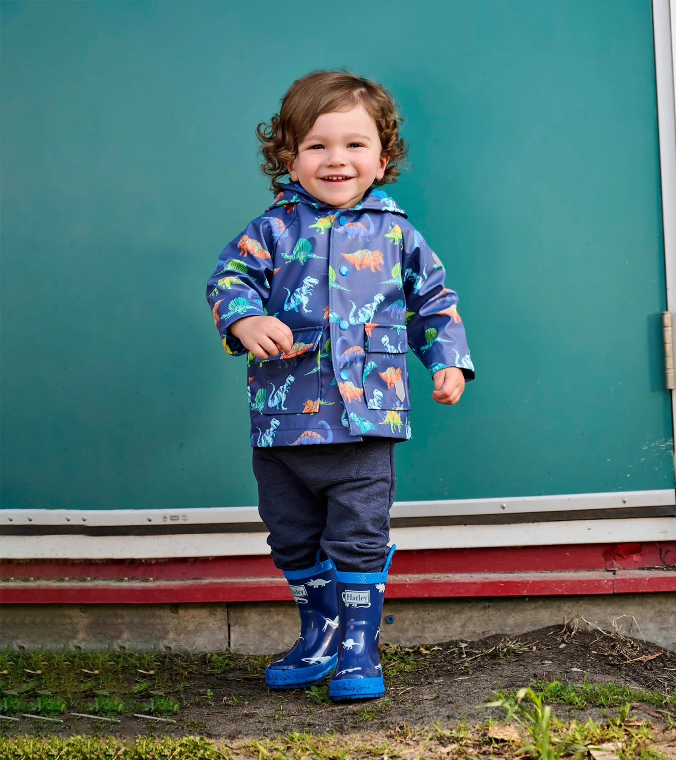 HATLEY -  KIDS LITTLE DINOS RAIN BOOTS WITH HANDLES - Image 2
