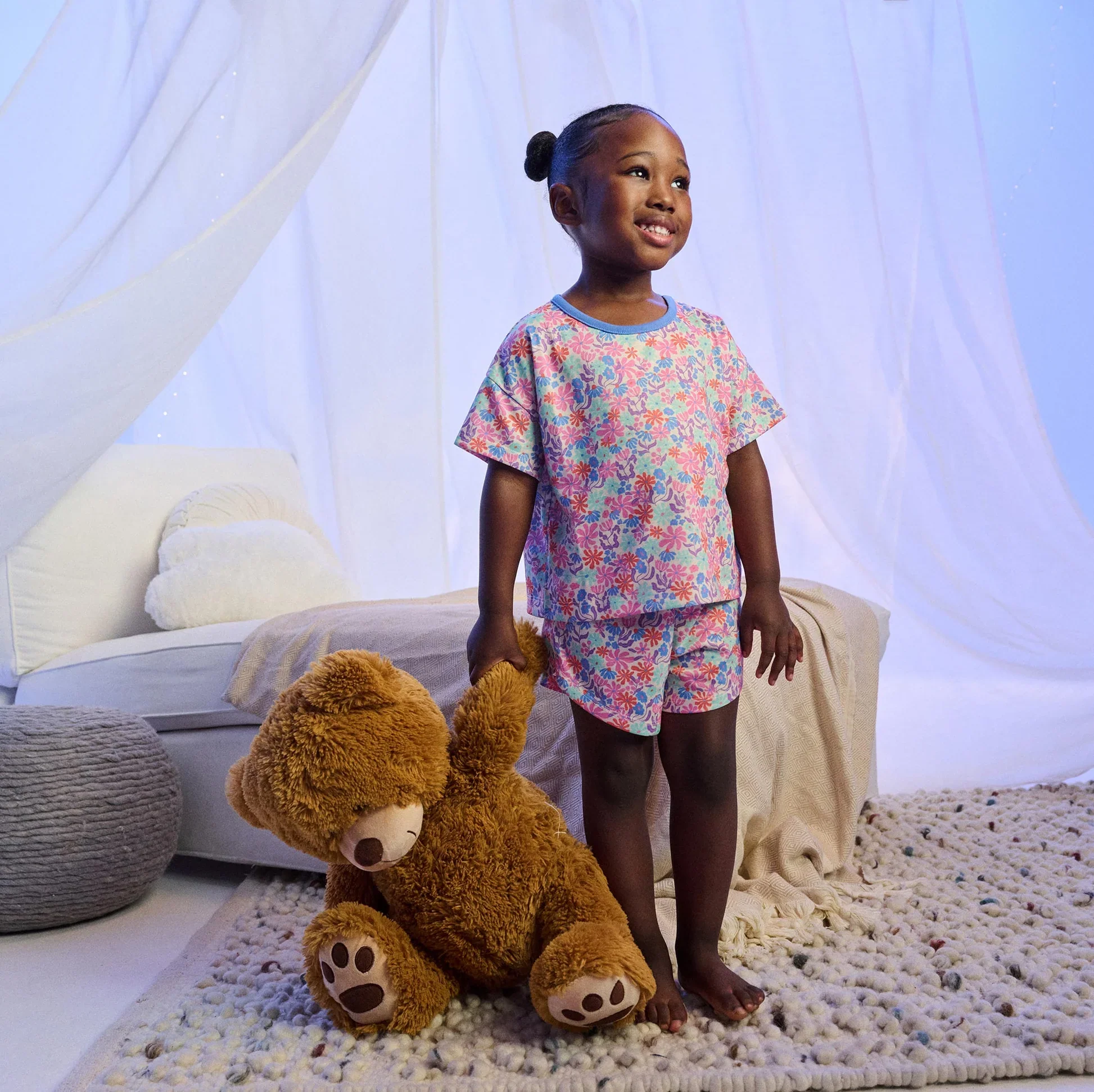 HATLEY -  KIDS WHIMSICAL FLOWERS SHORT SLEEP SET - Image 2