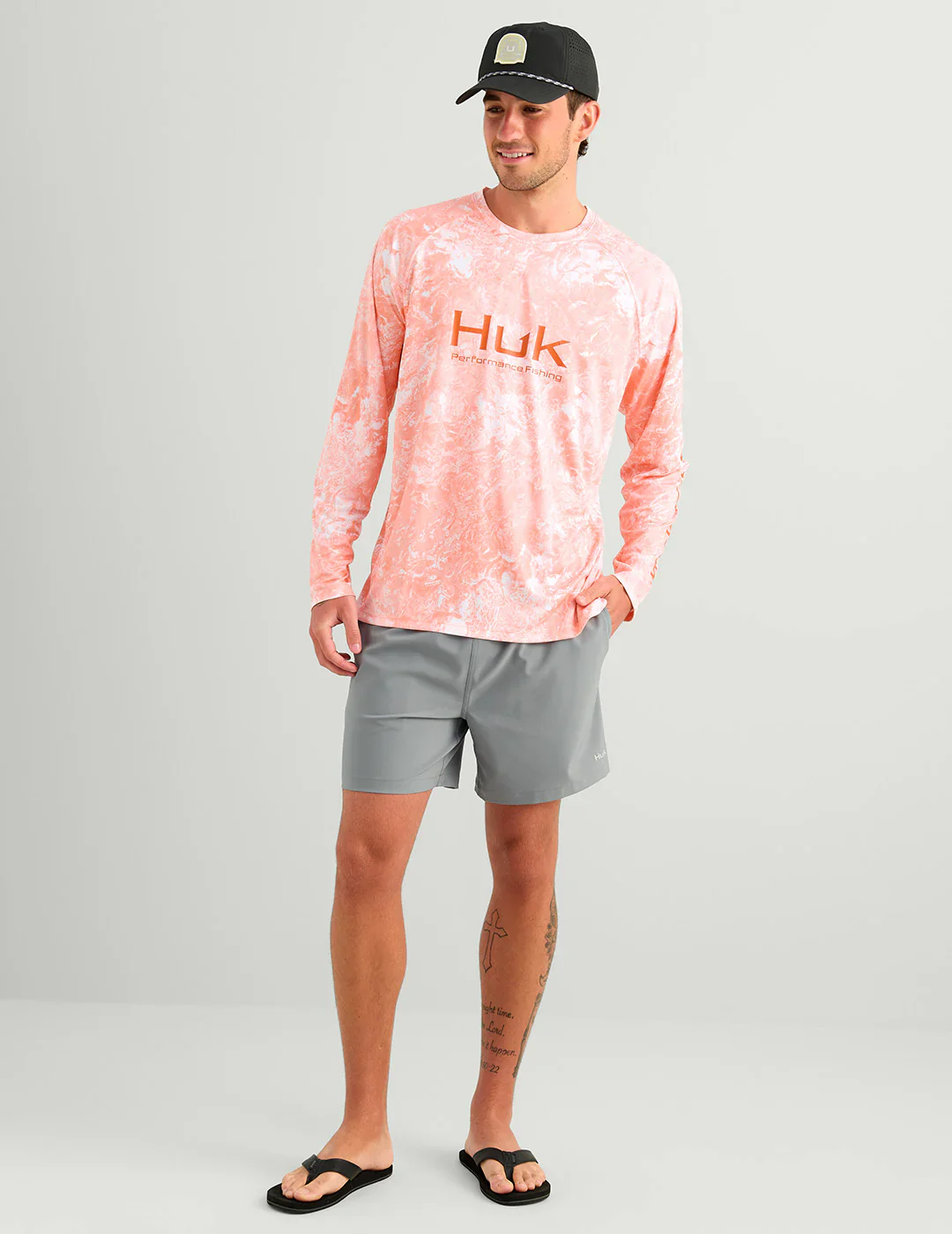 HUK - MEN'S PURSUIT MOSSY OAK PRINTED LS CREW - Image 3