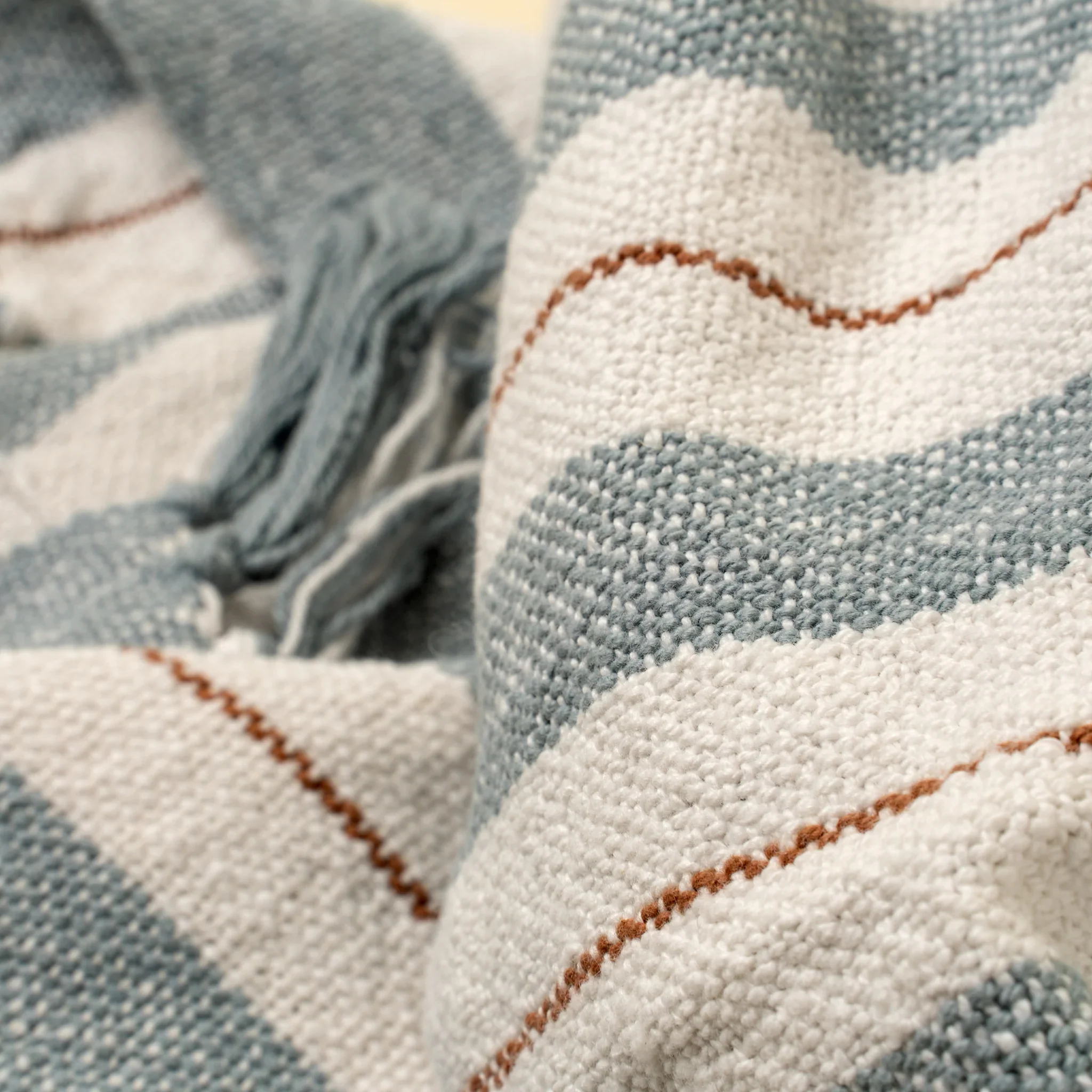 INDABA - CAVENDISH COTTON THROW, BLUE - Image 2