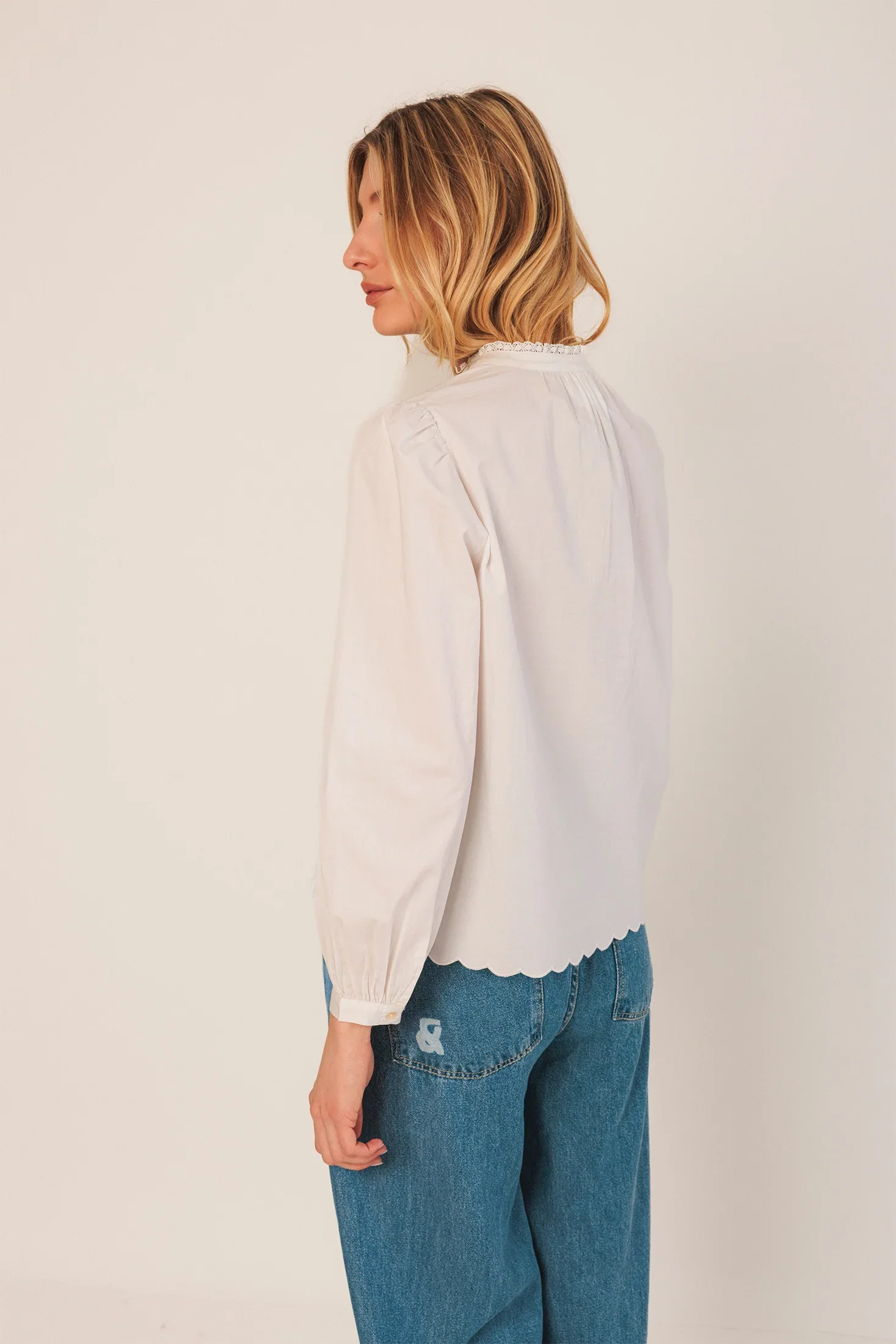 INDI & COLD- WOMEN'S EMBROIDERED TRIMMED BLOUSE - Image 3
