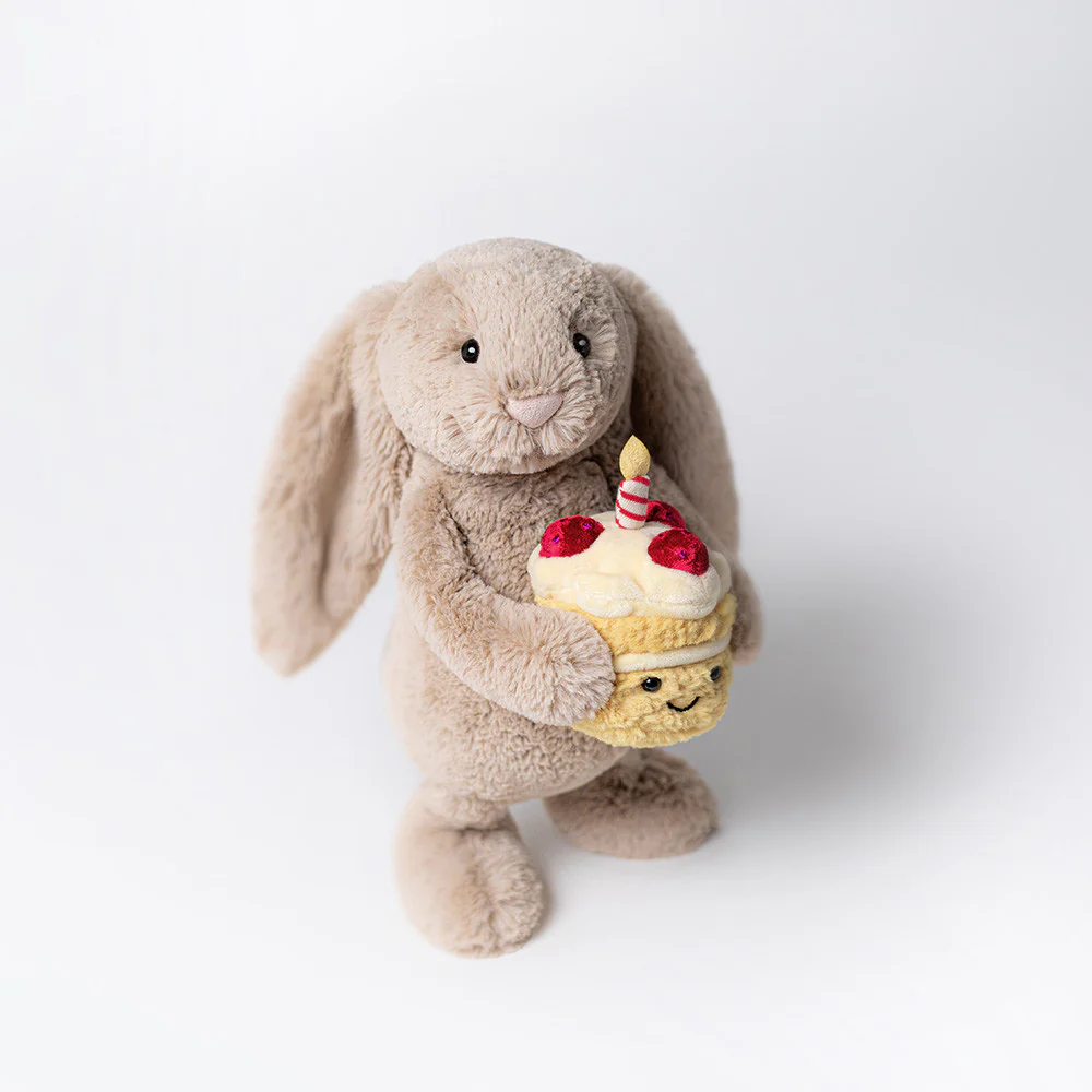 JELLYCAT - PLUSH TOY BASHFUL BEIGE BUNNY 'BIRTHDAY' - Image 5