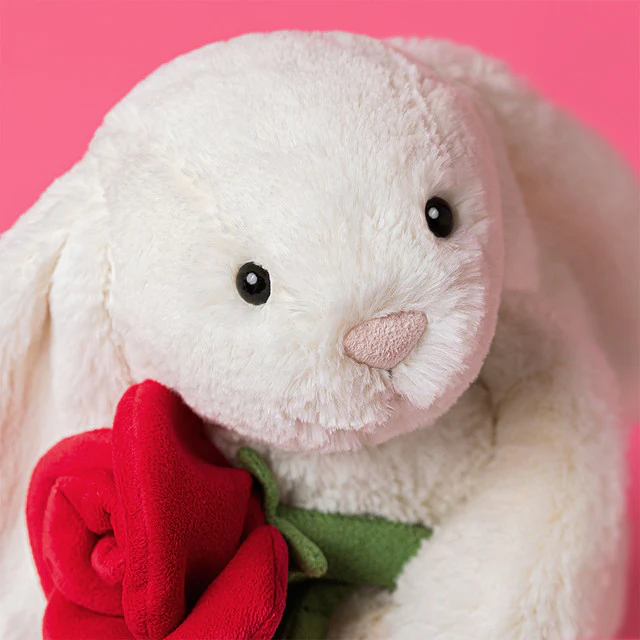 JELLYCAT - CREAM BUNNY WITH ROSE - Image 4