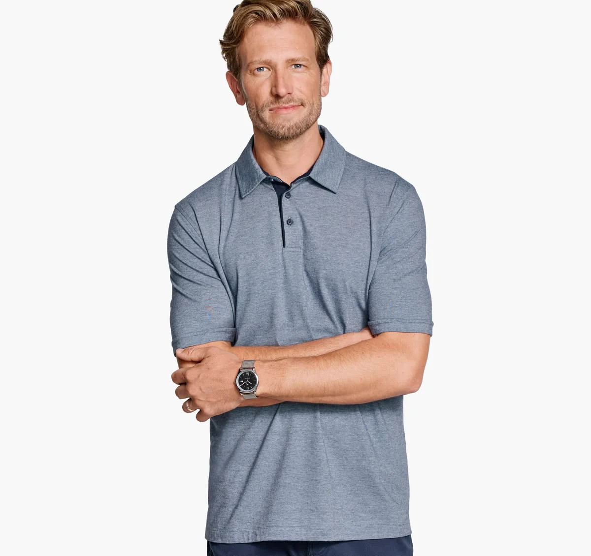 JOHNSTON & MURPHY - FINE-STRIPE POLO - Image 2