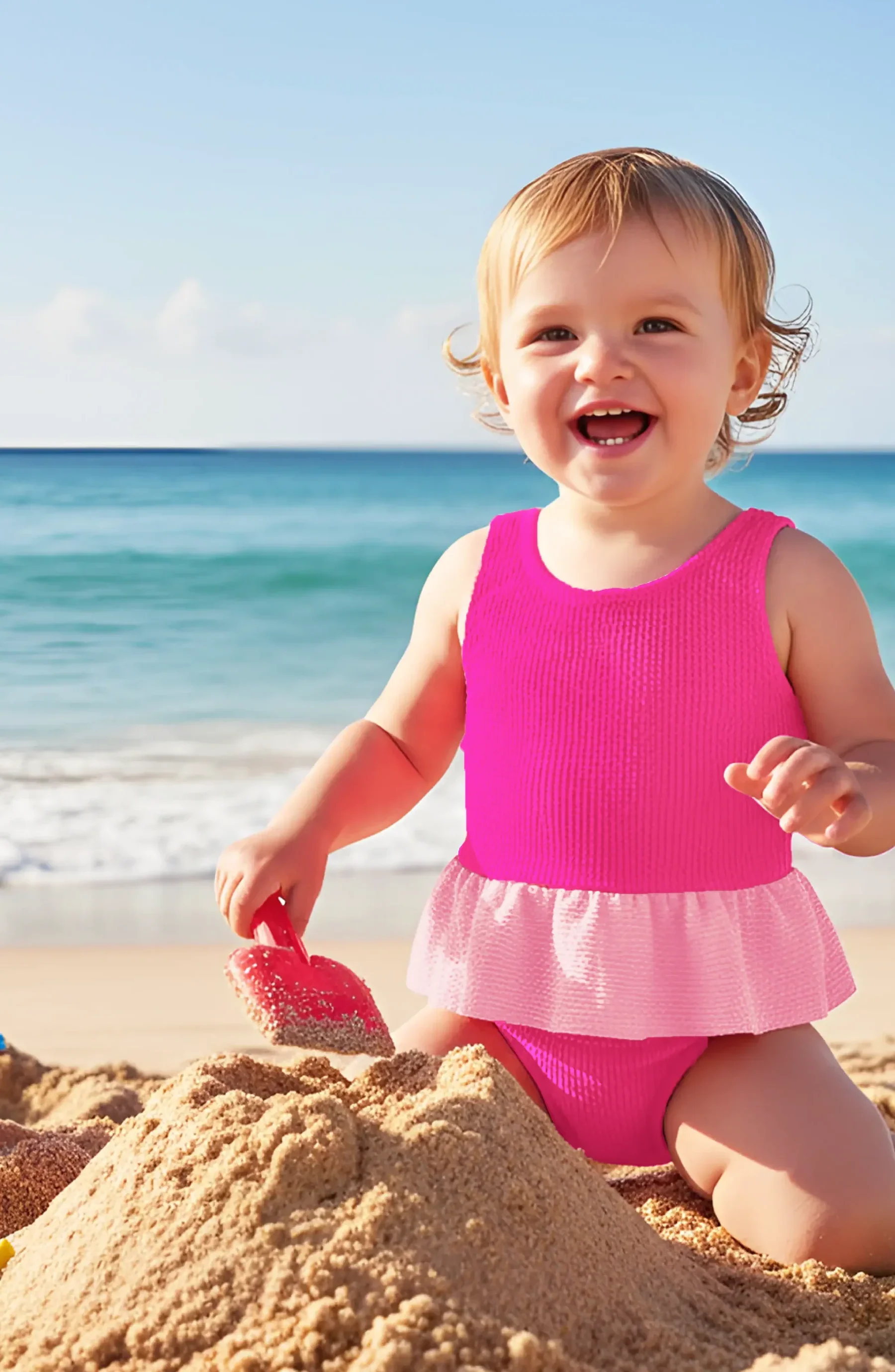 LIMEAPPLE -Dot Toddler Crinkle Peplum One Piece - Image 3