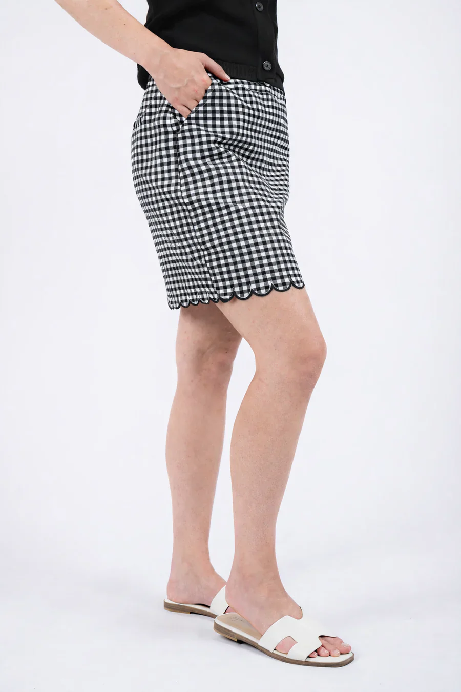 LISETTE - WOMEN'S GINGHAM 18" HEM SKORT - Image 2