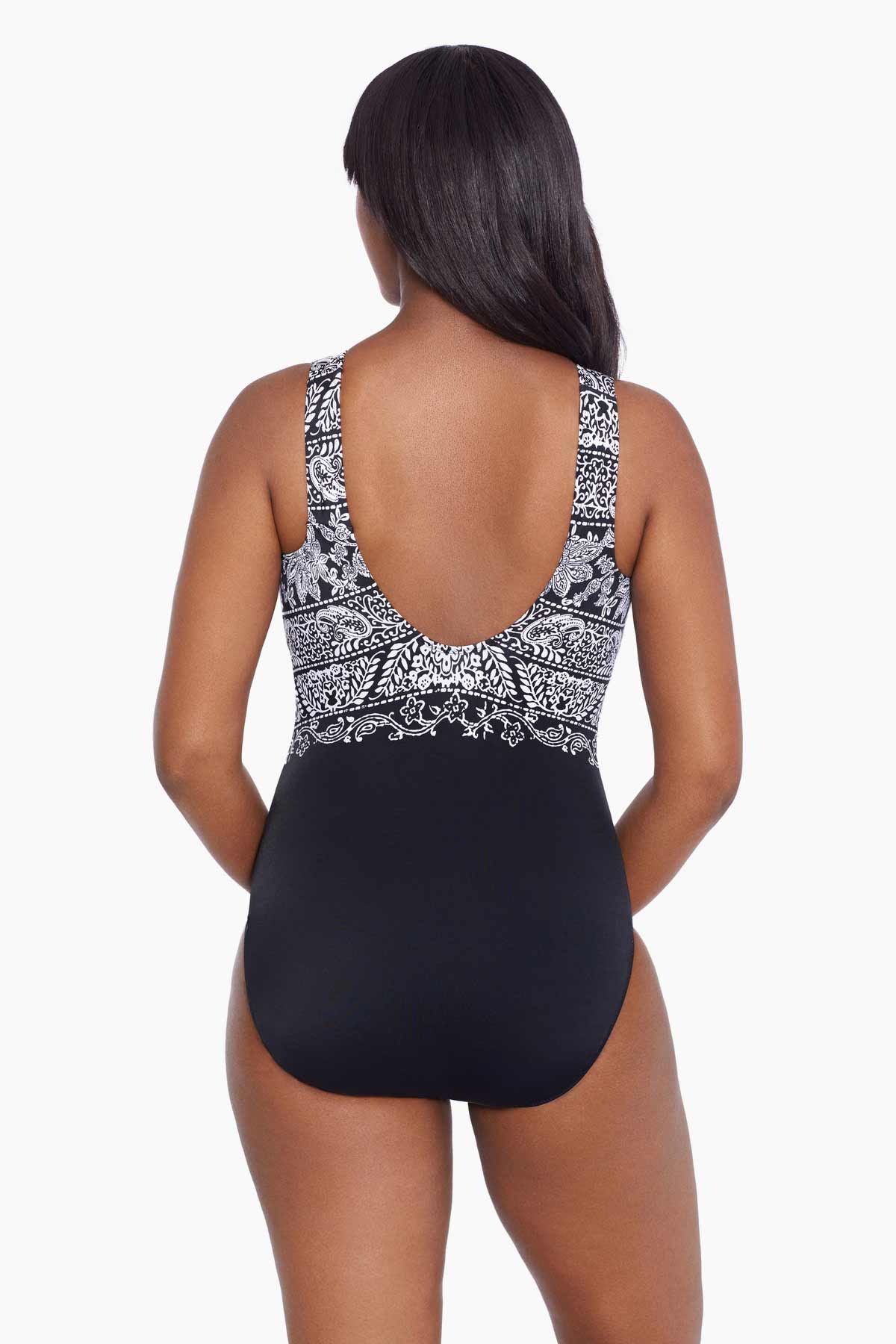 LONGITUDE- Scoopback Highneck Tank Long Torso One Piece Swimsuit - Image 2