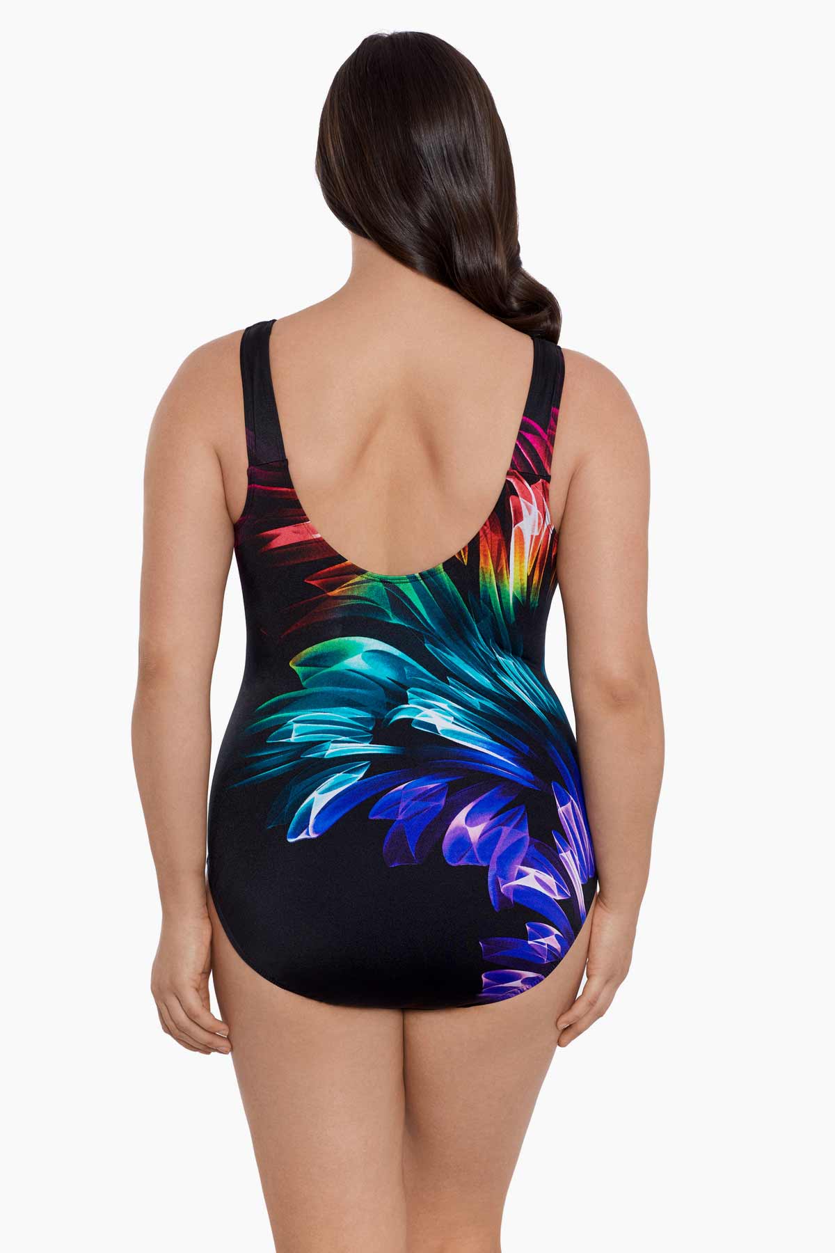 LONGITUDE- Panel Scoopback Highneck Tank Long Torso One Piece Swimsuit - Image 2