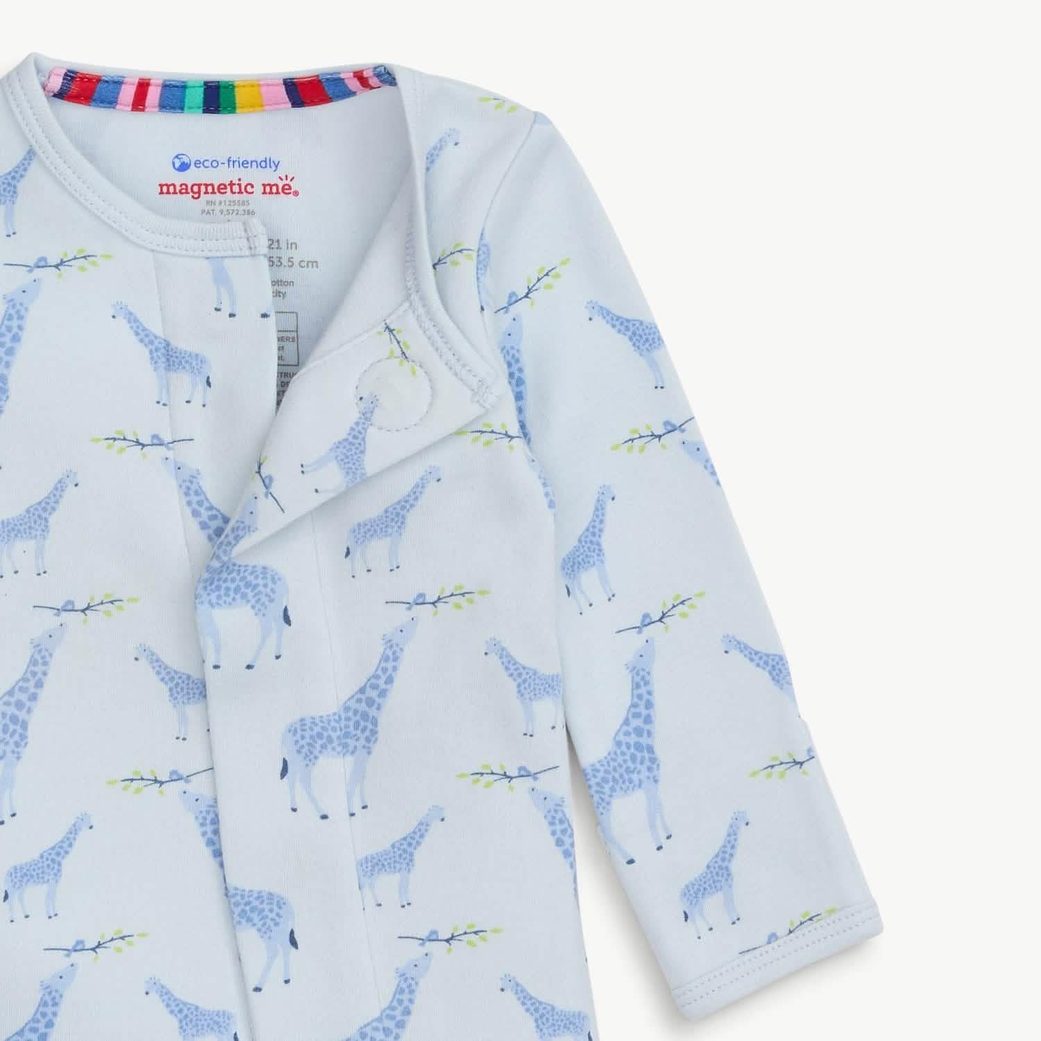 MAGNETIC ME - BLUE JOLIE GIRAFFE ORGANIC COTTON MAG FOOTIE - Image 3