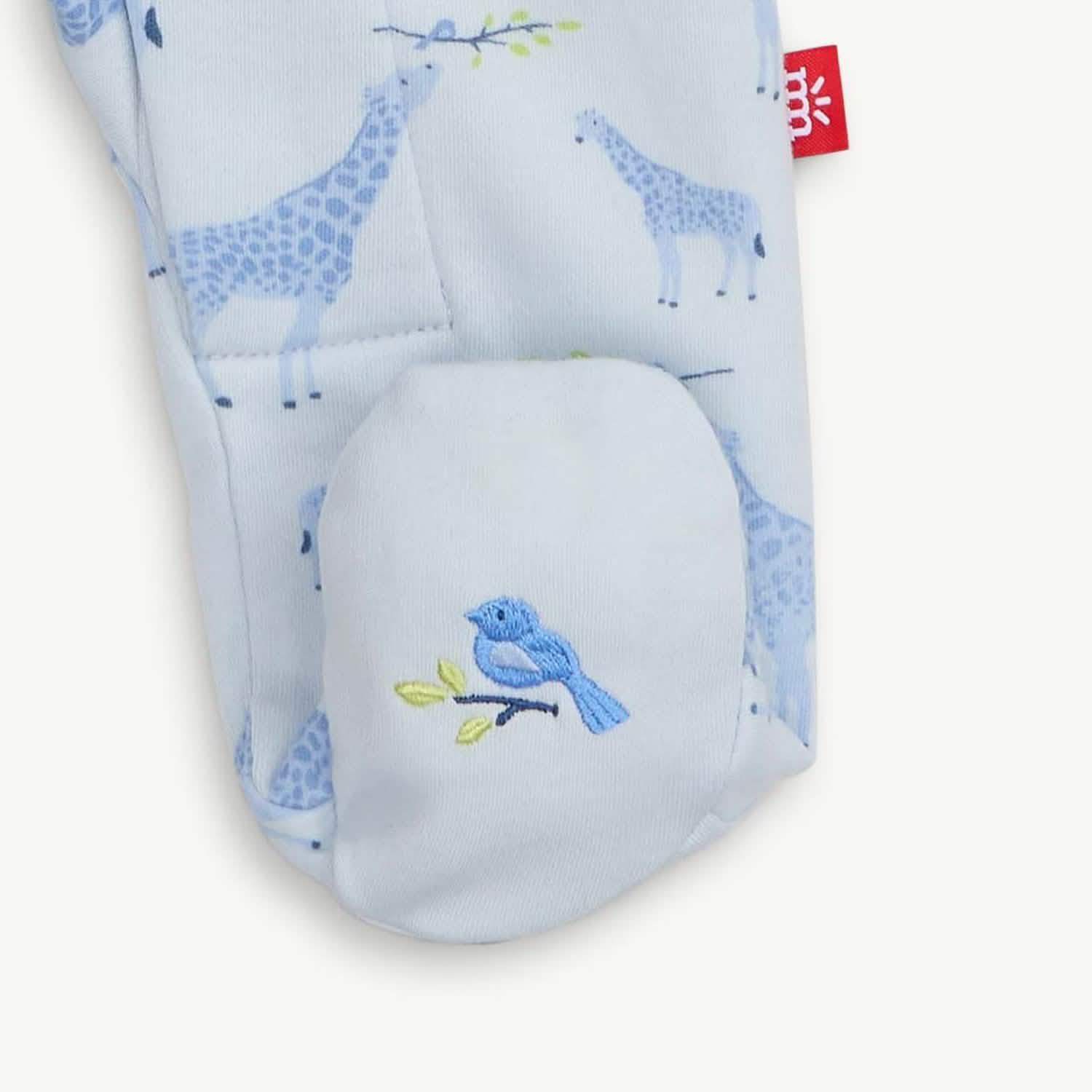 MAGNETIC ME - BLUE JOLIE GIRAFFE ORGANIC COTTON MAG FOOTIE - Image 4