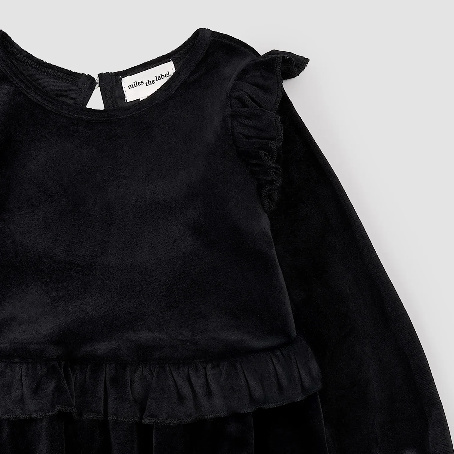MILES THE LABEL - KIDS' BLACK VELOUR DRESS (3M TO 24M) - Image 4
