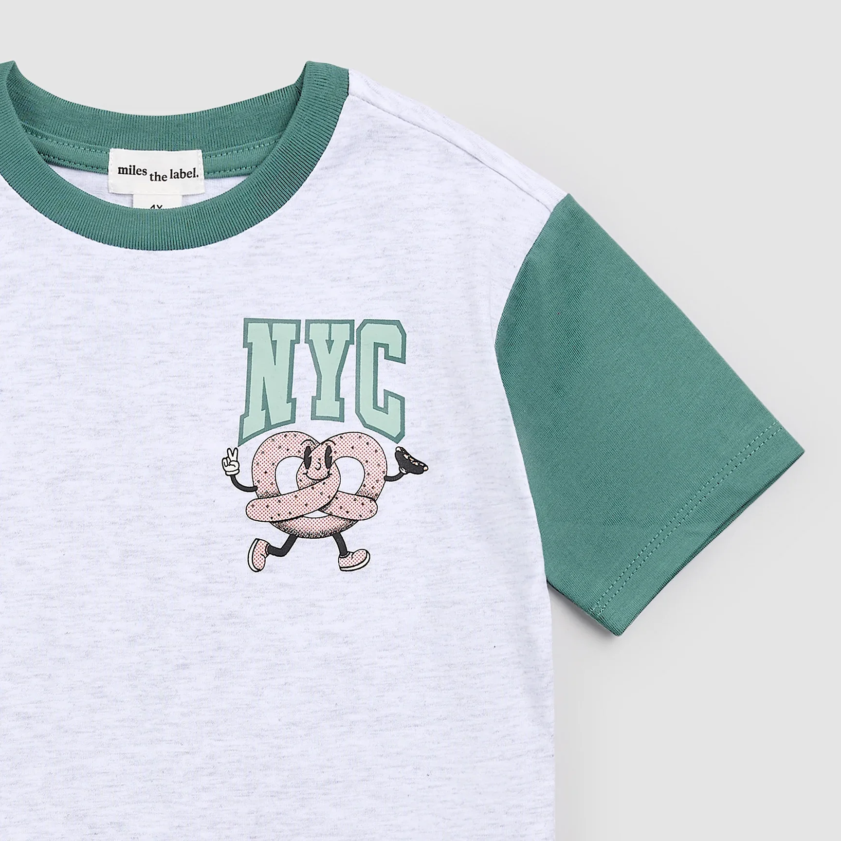 MILES THE LABEL - BOY S/S T-SHIRT KNIT-HEATHER GREY LT. 26SMW03T05-Y - Image 3