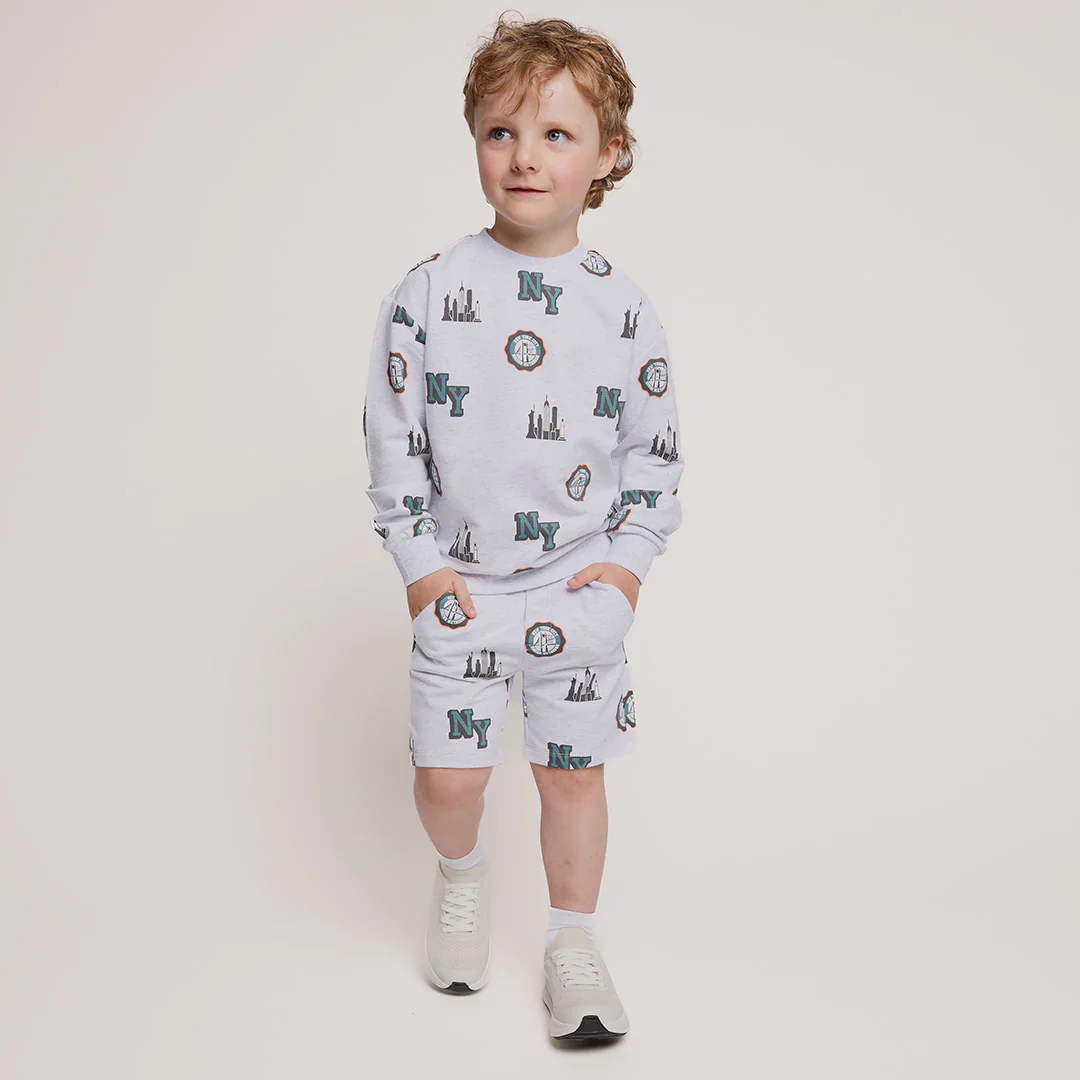 MILES THE LABEL - BOY SWEATSHIRT KNIT-HEATHER GREY LT. 26SMW03T02-Y - Image 2