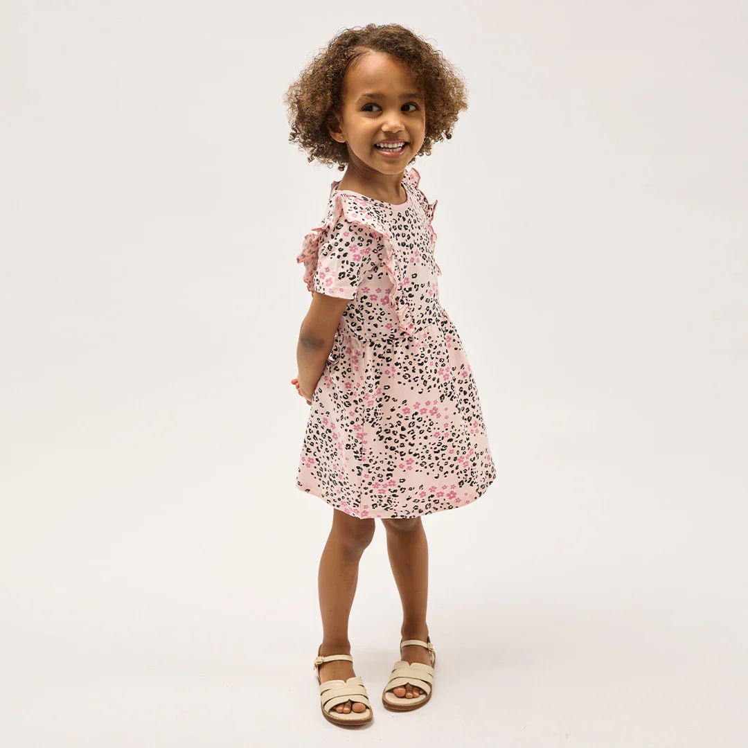 MILES THE LABEL - GIRL S/S DRESS KNIT-PINK LT. 26RMW02D02-Y - Image 2