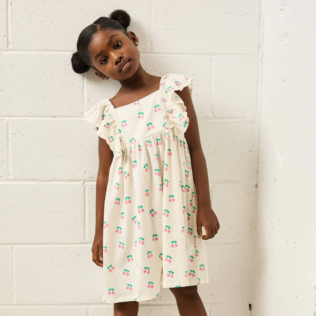 MILES THE LABEL- Kids Cherries Jersey Dress - Image 2