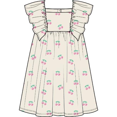 MILES THE LABEL- Kids Cherries Jersey Dress - Image 4
